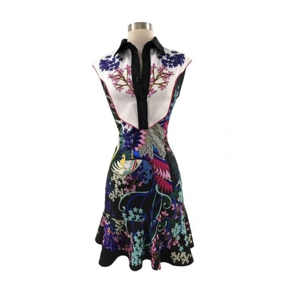 Burryco Floral Folklore Blouse Dress V Neck - Picture 3 of 16